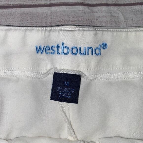 westbound new with tags cotton blend stretch capri pants white sz 14 women - Picture 5 of 11